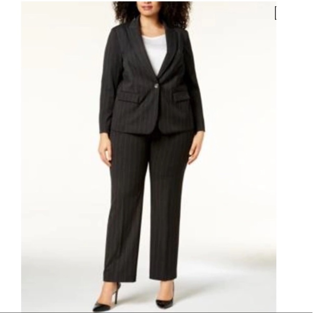 Tahari ASL plus size pinstripe pantsuit